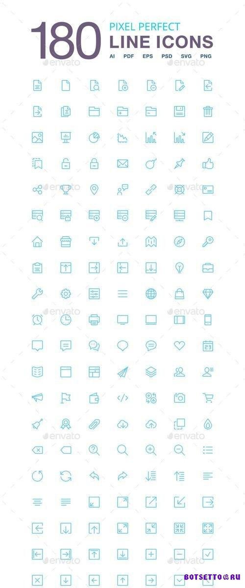 180 Vector Line Icons Pack